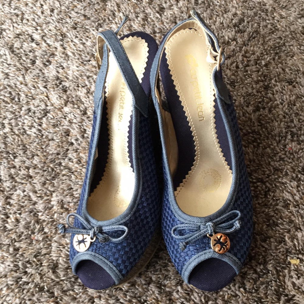 Navy blue Wedges shoes size 6